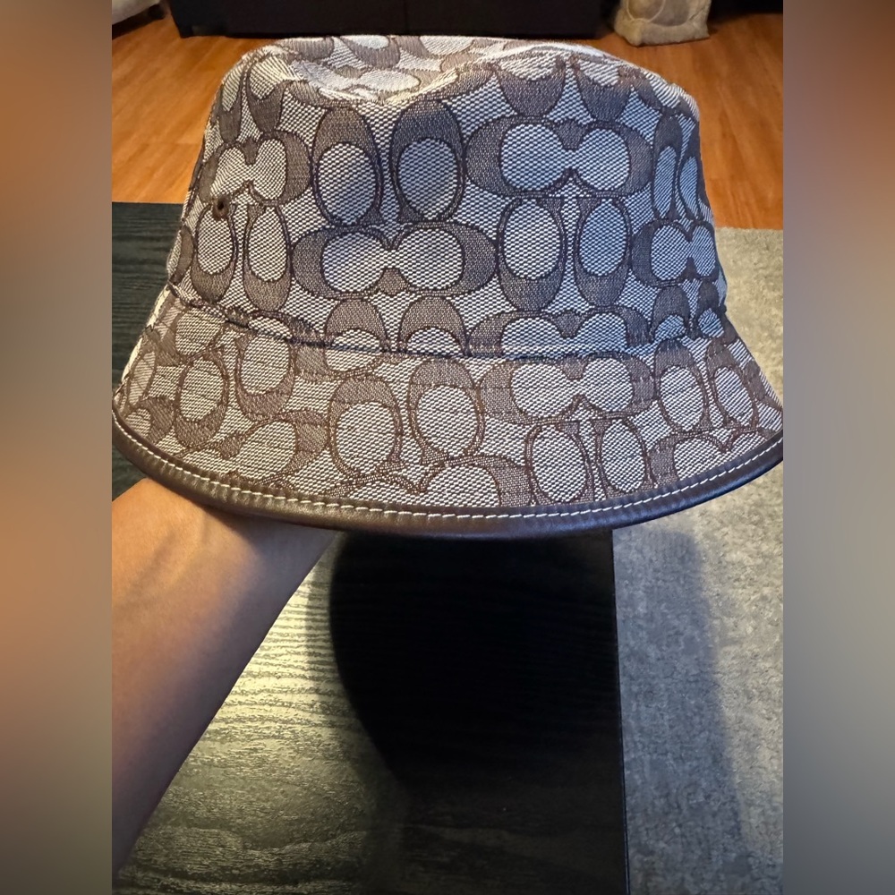 Coach Tan and Brown Monogram Bucket Hat